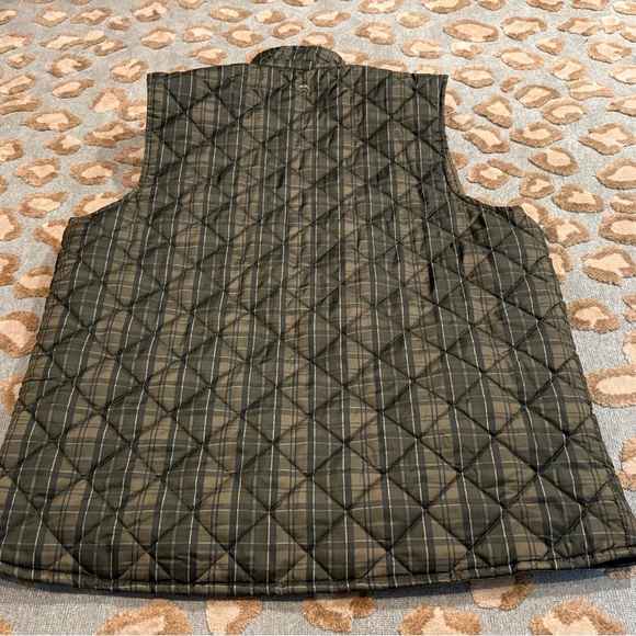 Plaid Quilted Vest with Suede Accents - Picture 10 of 11